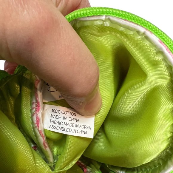 Once Upon A Rose Cosmetic Zip Closure Pouch Set Of 3 Pink Green Polka Dot Bags - Picture 4 of 11